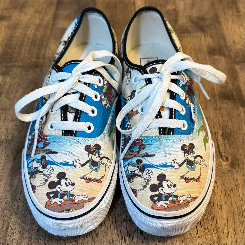 VANS X Disney Old Skool Sneaker Mickey Minnie Aloha Hawaiian Luau Women's 6.5